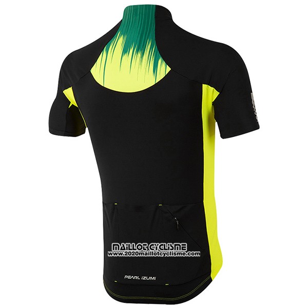 2017 Maillot Ciclismo Pearl Izumi Jaune et Noir Manches Courtes et Cuissard